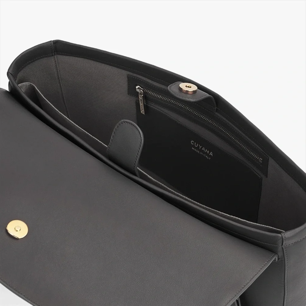NWOT Cuyana Convertible Satchel-15 Inch in Black Pebbled Leather